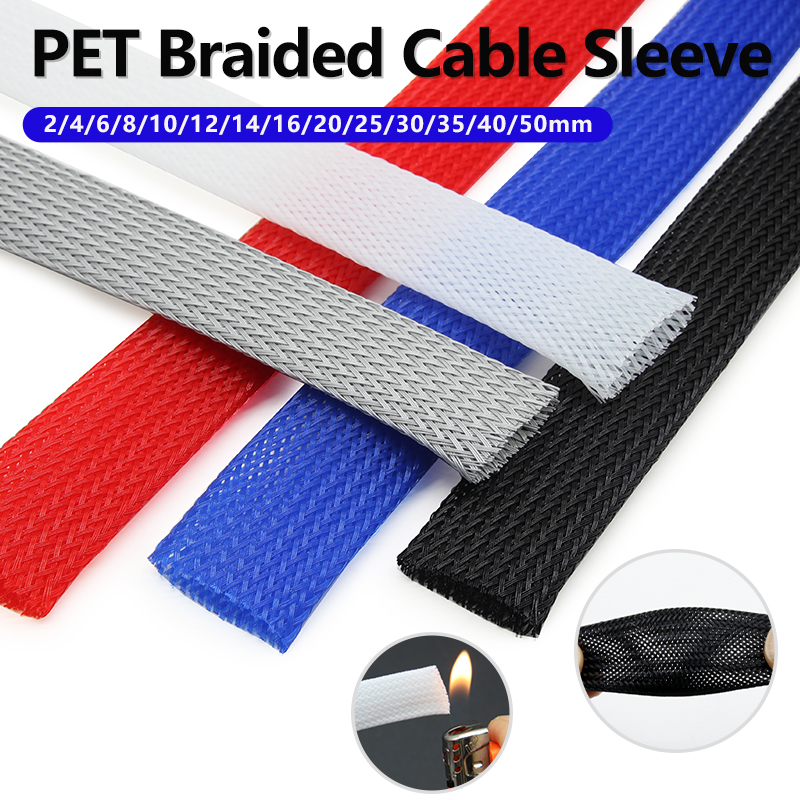 Cable Sleeve Braided - 3/5/10M PET Expandable Braided Cable Sleeve