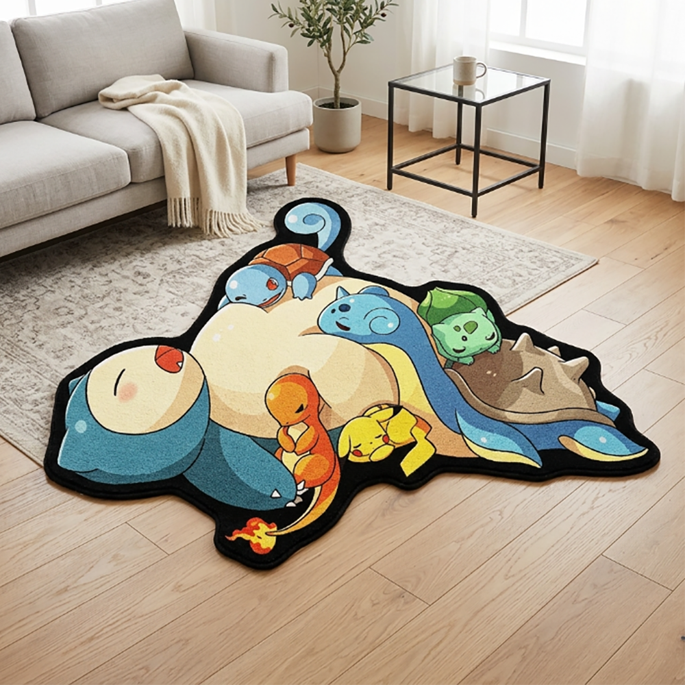Gaming Accessories For Bedroom - Cute Pokemon Floor Mat Snorlax &
