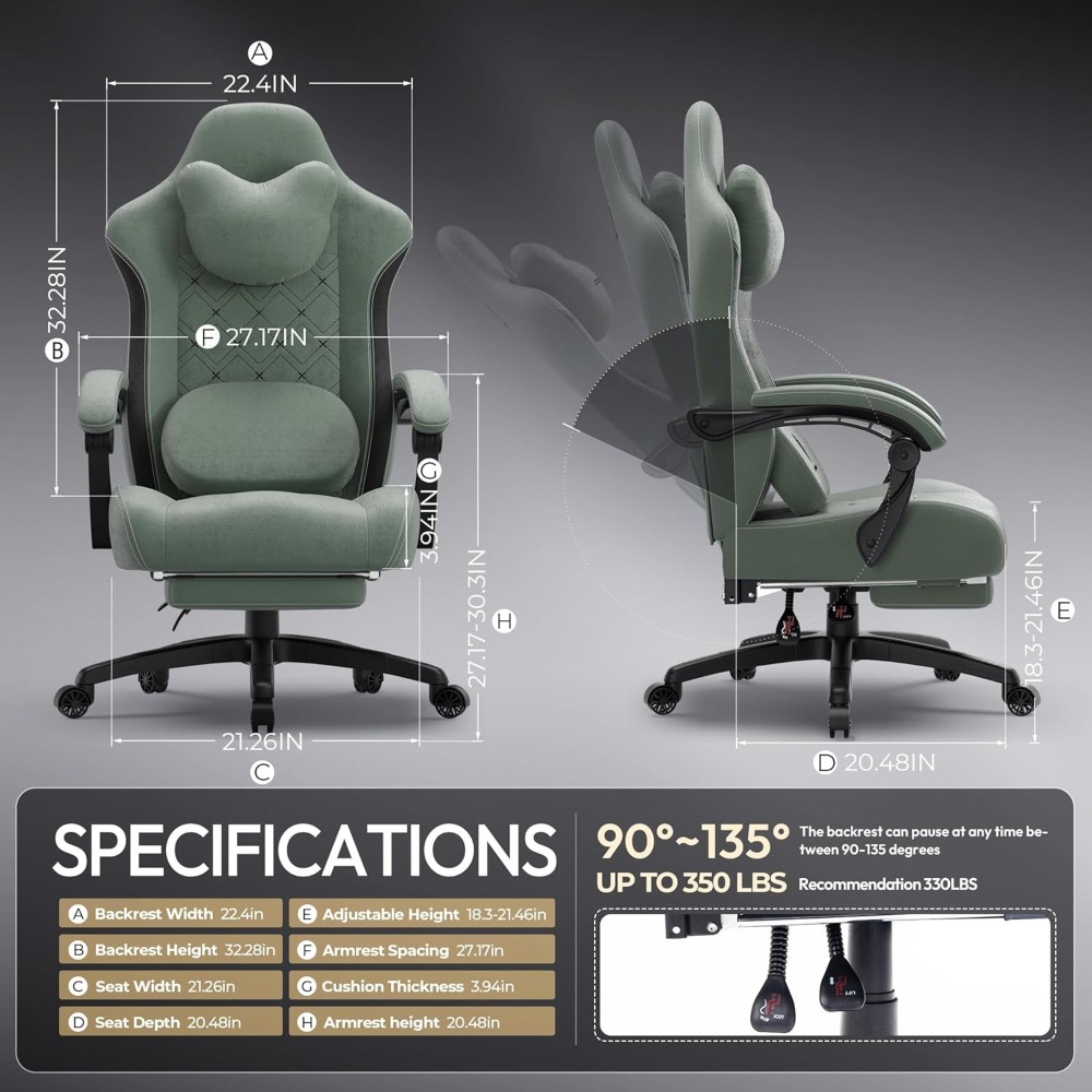 Gaming Accessories For Gaming Room - Big and Tall Fabric Gaming Chair