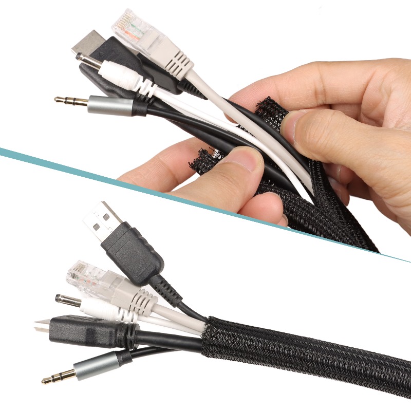 3/5/10m Black PET Braided Cabl - Cable Sleeve Braided 리뷰 및 가격