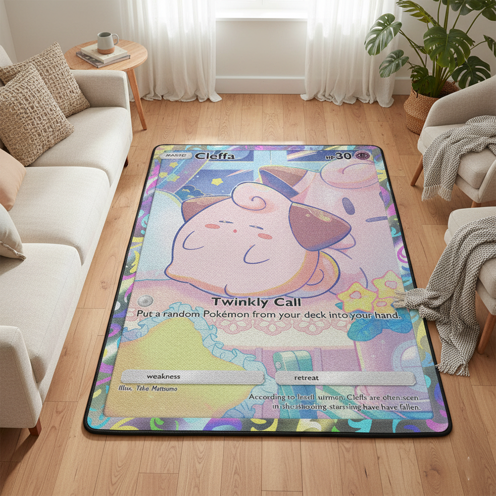 Pokemon Cleffa Anime Rug Kawai - Gaming Accessories For Bedroom 리뷰 및 가격