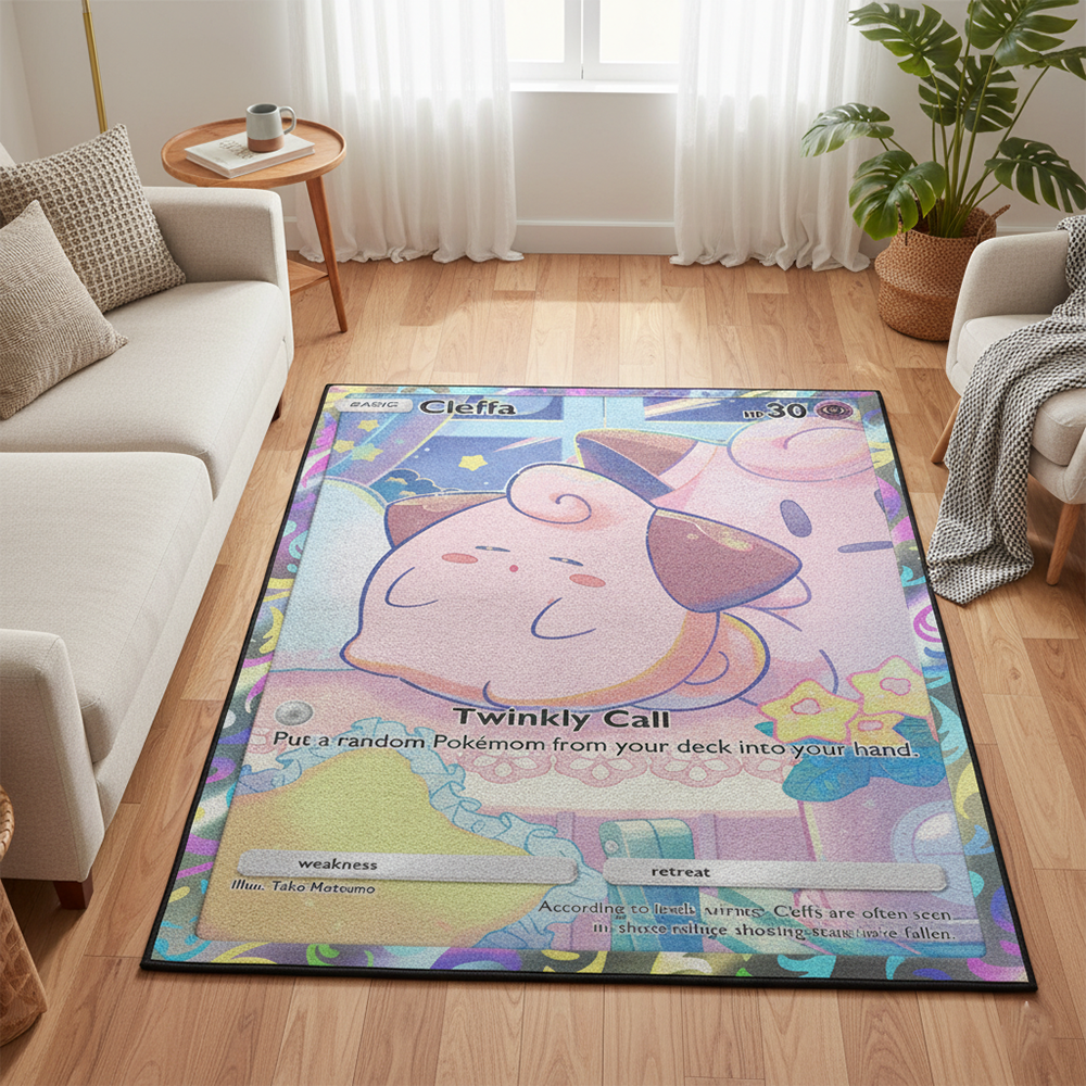 Pokemon Cleffa Anime Rug Kawai - Gaming Accessories For Bedroom 리뷰 및 가격