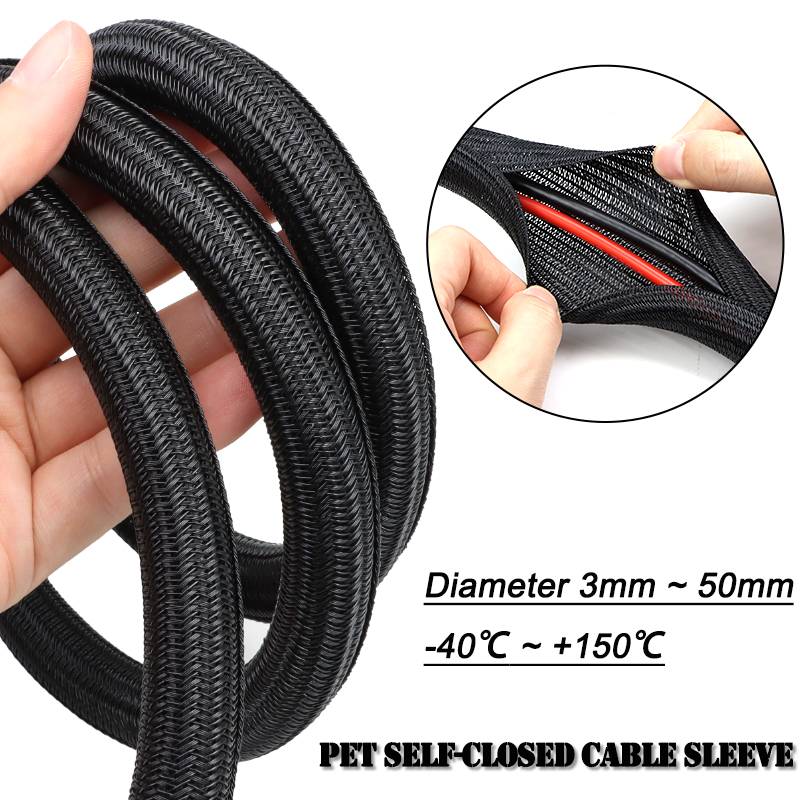 2/10m Black PET Braided Self-C - Cable Sleeve Braided 리뷰 및 가격