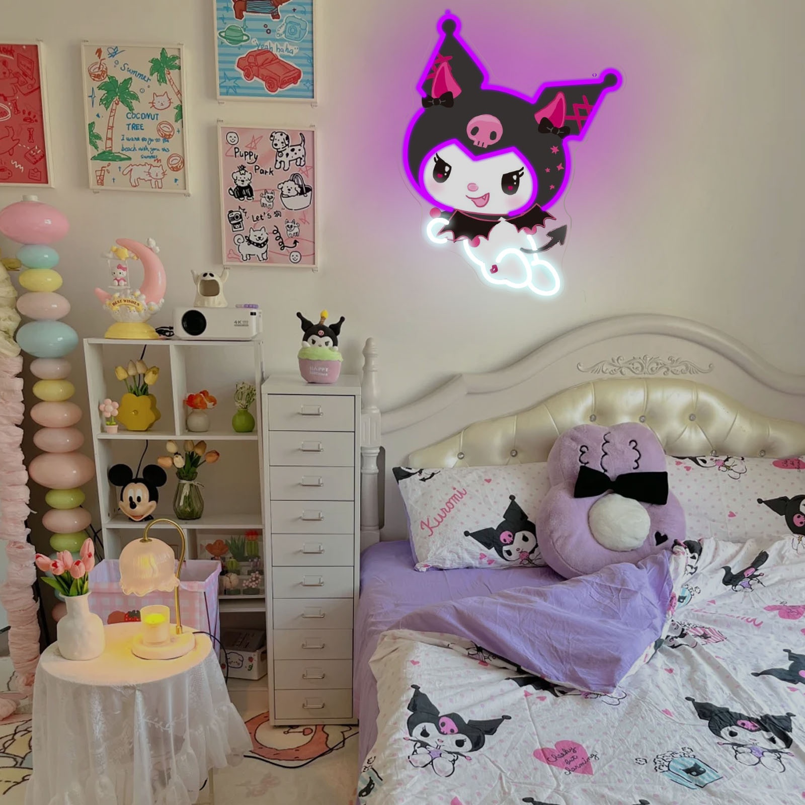 Kuromi LED Neon Sign Purple Gl - Gaming Accessories For Bedroom 리뷰 및 가격