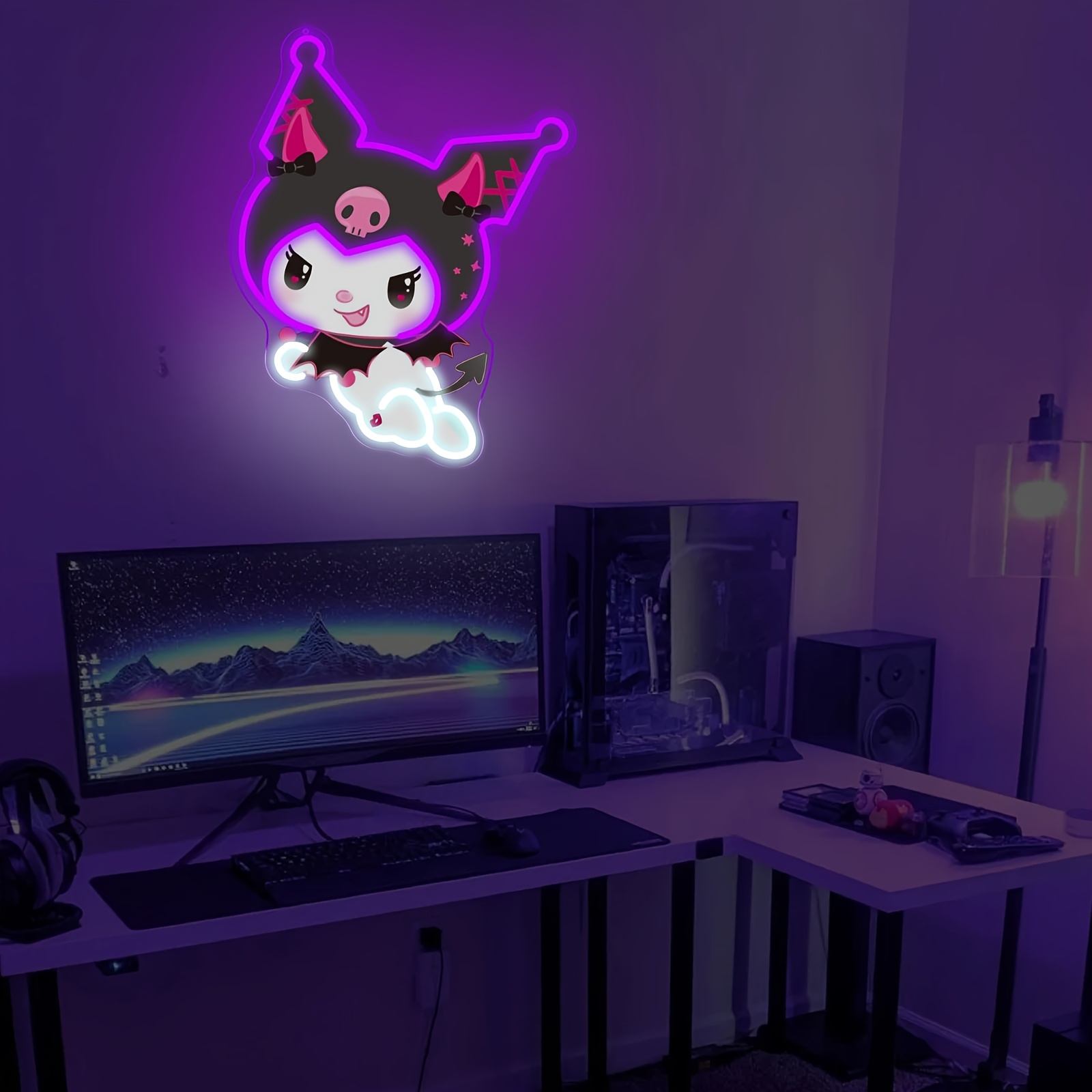 Kuromi LED Neon Sign Purple Gl - Gaming Accessories For Bedroom 리뷰 및 가격