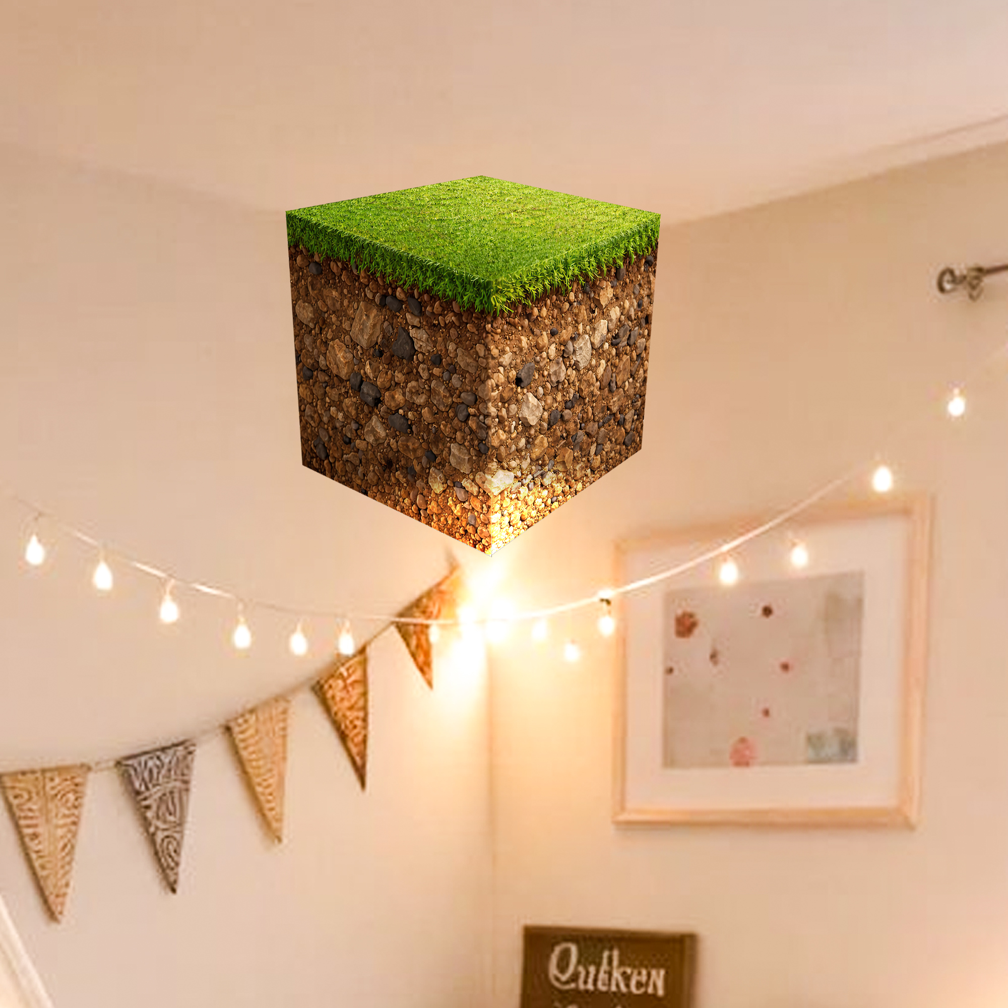 Realistic 3D Grass Cube Wall D - Gaming Accessories For Bedroom 리뷰 및 가격