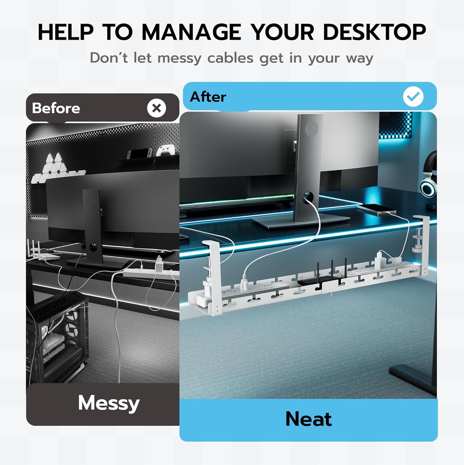 Extendable Under Desk Cable Ma - Gaming Office Accessories 리뷰 및 가격
