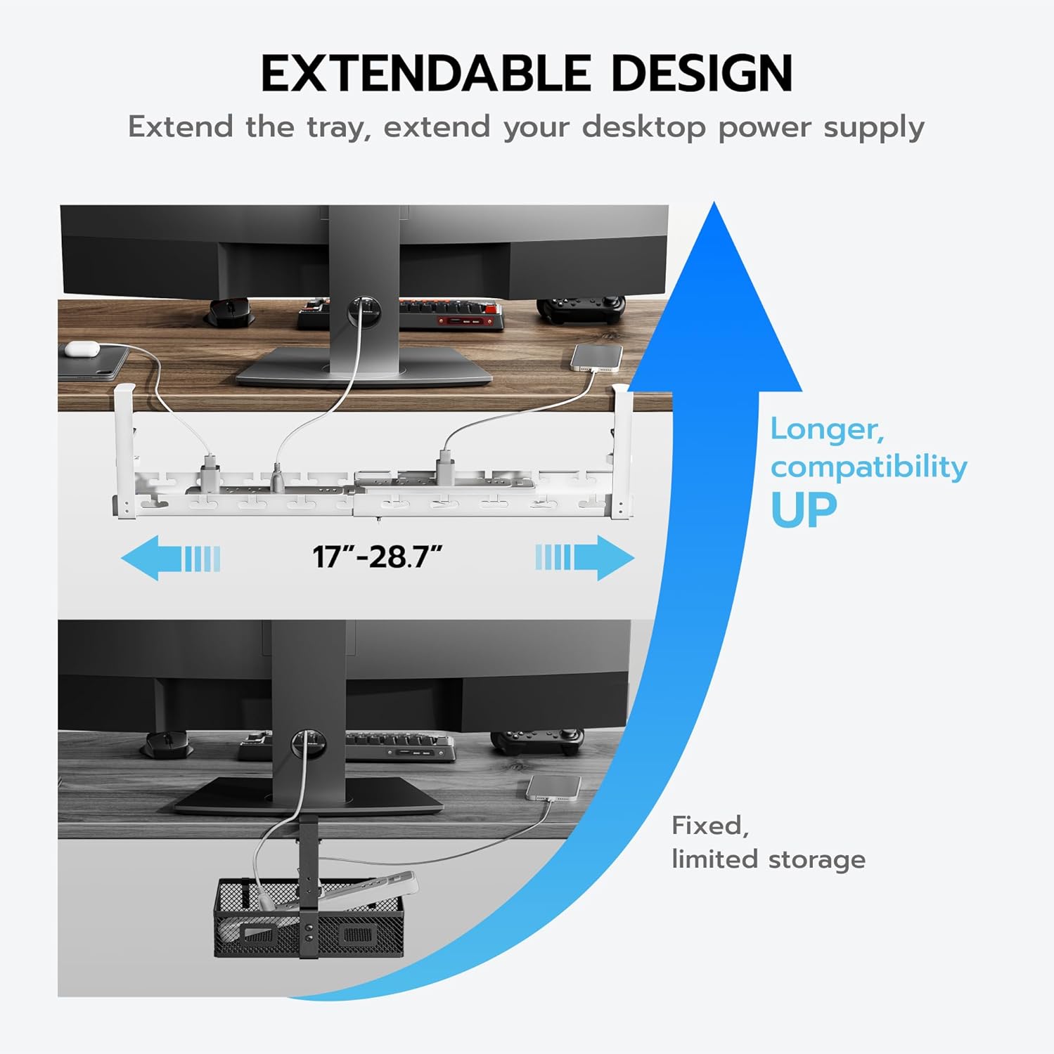 Extendable Under Desk Cable Ma - Gaming Office Accessories 리뷰 및 가격