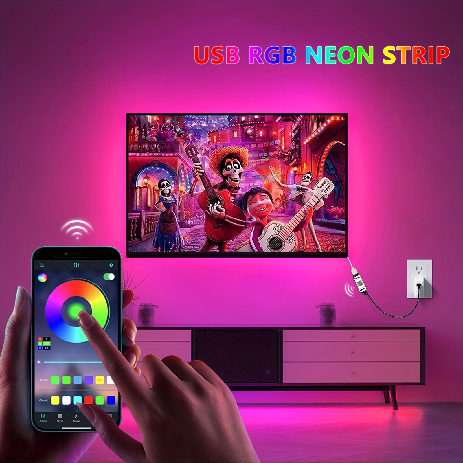 Bluetooth RGB Neon LED Strip L - Gaming Accessories For Bedroom 리뷰 및 가격