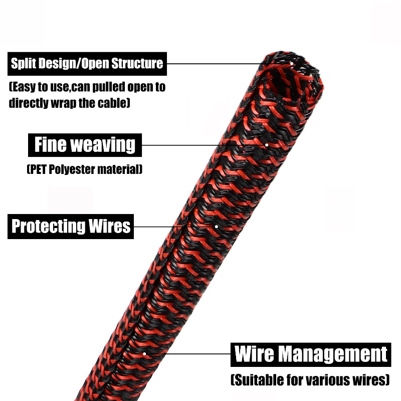 3/5/10m PET Cable Sleeve Self- - Cable Sleeve Braided 리뷰 및 가격
