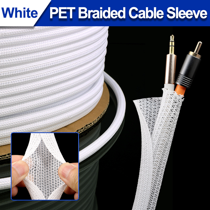 White PET Braided Expandable C - Cable Sleeve Braided 리뷰 및 가격