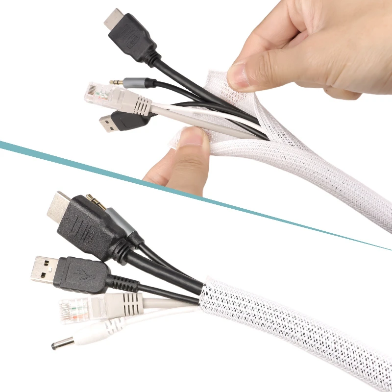 White PET Braided Expandable C - Cable Sleeve Braided 리뷰 및 가격