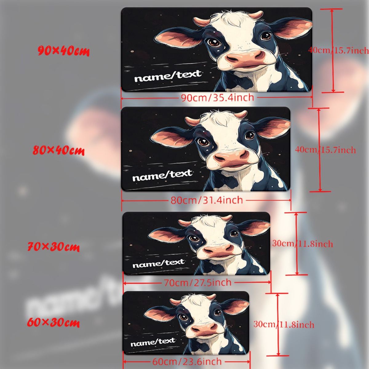 Cute Cow Cartoon Mouse Pad XXL - Gaming Accessories Name 리뷰 및 가격
